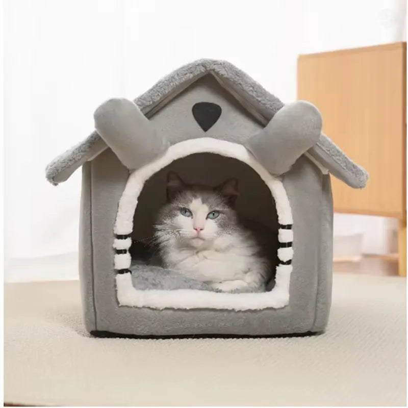 Foldable & Washable Pet Cave for Cats & Small Dogs