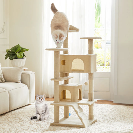 Multi-Level Cat Tree Tower with Sisal Scratching Posts