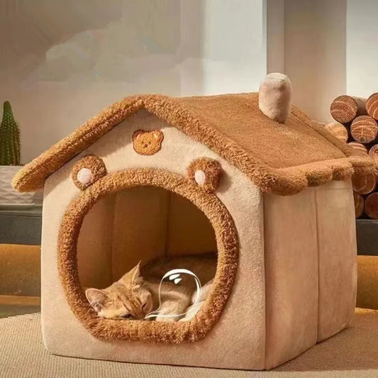 Foldable & Washable Pet Cave for Cats & Small Dogs