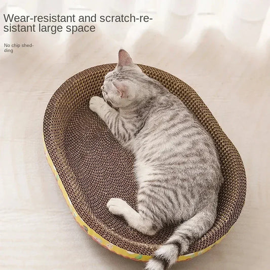 Oval Corrugated Cat Scratcher & Lounge Bed